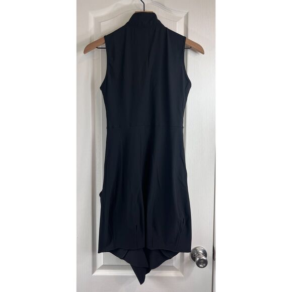 Sun Light Women's Sleeveless Asymmetrical Zip Up Black Dress Size 2 - Picture 2 of 11